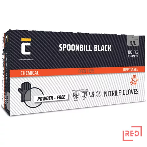 SPOONBILL BLACK nitril púdermentes