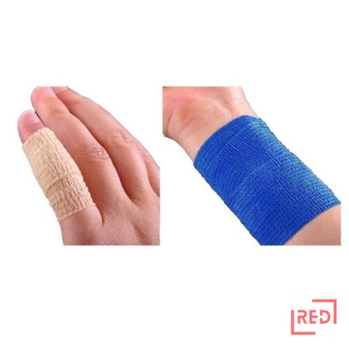 Rugalmas öntapadós kötésrögzítő pólya kék 2,5cm x 5m