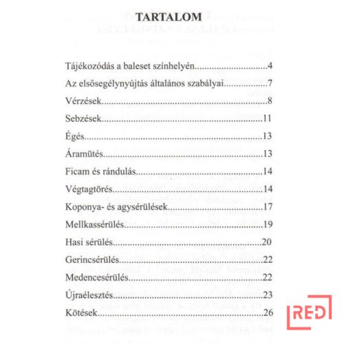 Elsősegélynyújtás füzet