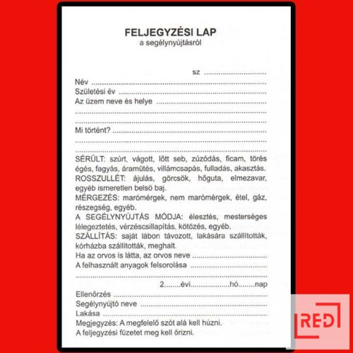 Mentőláda Feljegyzési füzet 60 oldal