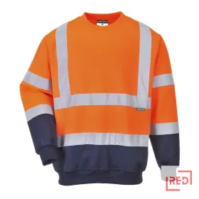 Kéttónusú Hivis pulóver Portwest B306ONR4XL REDMARKET