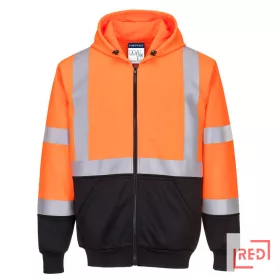 Hi-Vis kéttónusú kapucnis pulóver Portwest B315OBR4XL REDMARKET