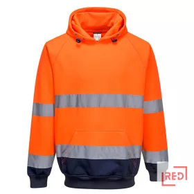 Kéttónusú kapucnis pulóver Portwest B316ONRL REDMARKET