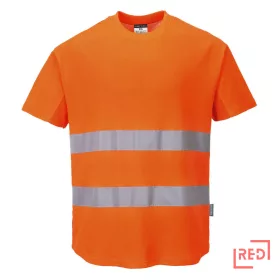 Hi-Vis pamut póló pamut hálós betétes póló S/S Portwest C394ORRL REDMARKET