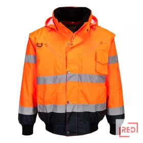 Hi-Vis 3 az 1-ben kontrasztos bomber dzseki Portwest C465ONR4XL REDMARKET