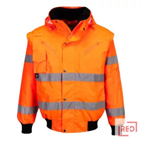 Hi-Vis 3 az 1-ben bomber dzseki Portwest C467ORRL REDMARKET