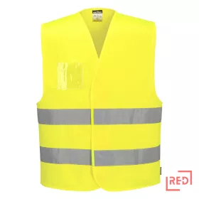 Jól láthatósági mellény - Dupla azonosítókártya tartóval Portwest C475YERL/XL REDMARKET