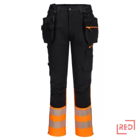 DX4 Hi-Vis nadrág lezippzározható lengőzsebbel Portwest DX457OBR28 REDMARKET