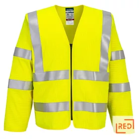 Bizflame Hi-Vis FR hosszú ujjú cipzáras mellény L/XL YER Portwest