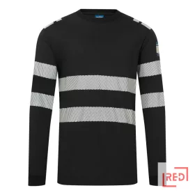 PW3 Modaflame Knit FR lángálló hosszú ujjú póló Portwest FR732BKRL REDMARKET