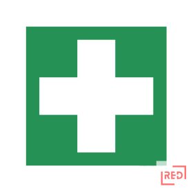   Elsősegélyhely matrica Utánvilágító öntapadó 15 x 15 cm