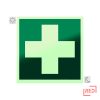 Elsősegélyhely matrica Utánvilágító öntapadó 15 x 15 cm