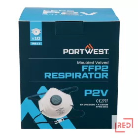 Formázott FFP2 szelepes légzőkészülék (Pk10) Portwest P211WHR REDMARKET
