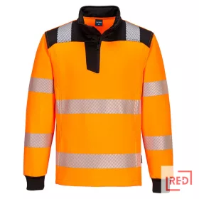 PW3 Hi-Vis 1/4 Zippzáras hosszú ujjú póló Portwest PW326OBR4XL REDMARKET