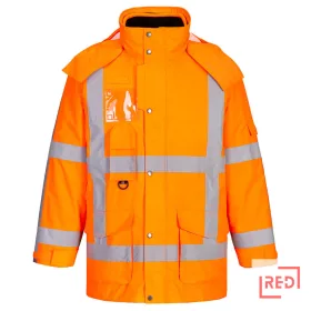 RWS Hi-Vis 3 az 1-ben Traffic kabát Portwest R461ORR4XL REDMARKET