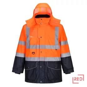 Hi-Vis 7 az 1-ben kontraszt Traffic kabát Portwest S426ONR4XL REDMARKET