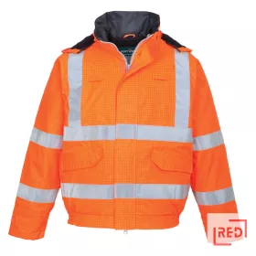 Bizflame Rain Hi-Vis Antistatic FR bomber kabát Portwest S773ORR4XL REDMARKET