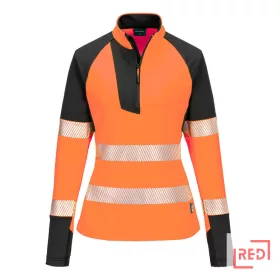 PW3 Hi-Vis 1/4 Cipzáras Sweatshirt Portwest T173OBRL REDMARKET